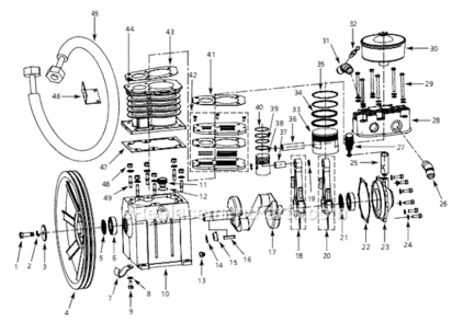 Page A Diagram and Parts List for FP070000AV 2005 Campbell Hausfeld Compressor